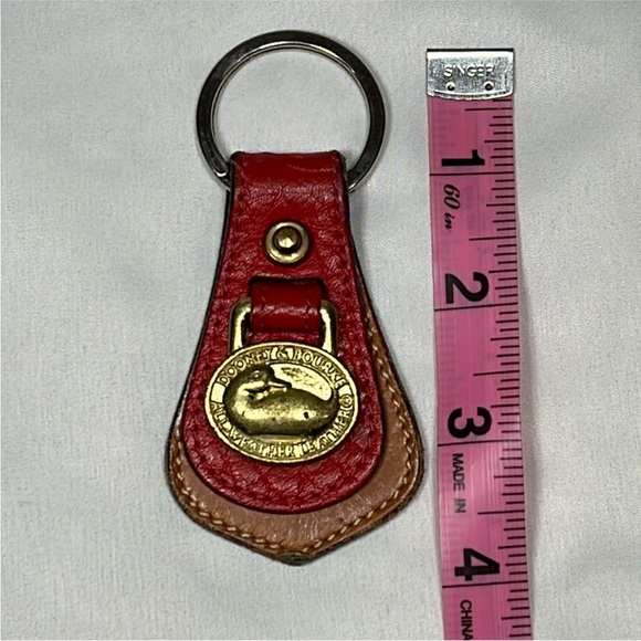 Vintage Dooney & Bourke Red and Brown‎ Leather Key Fob - Picture 7 of 7